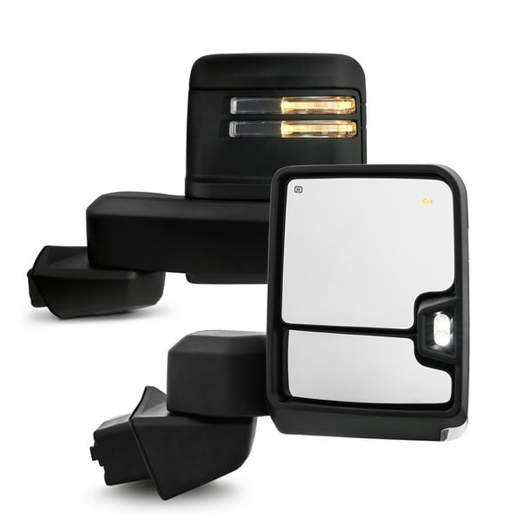 AKKON - Fits 2019-2022 Chevy Silverado 1500 Power Heated Manual Folding Towing Mirror w/ LED Turn Signal  Clearance Lamp