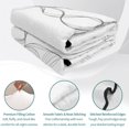 thumbnail image 4 of Twin XL Quilt Set 68''x98'', Modern White Lightweight Summer Bedspread Coverlet Set with 2 Pillow Shams, Minimalist Abstract Ribbon A Sketch Rt Breathable All Season Quilt Bedding for Dorm/Guest Room, 4 of 9
