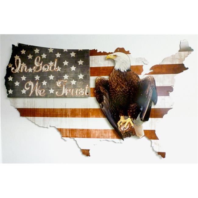 Eagle With American Flag Neon Clock 15"x15"