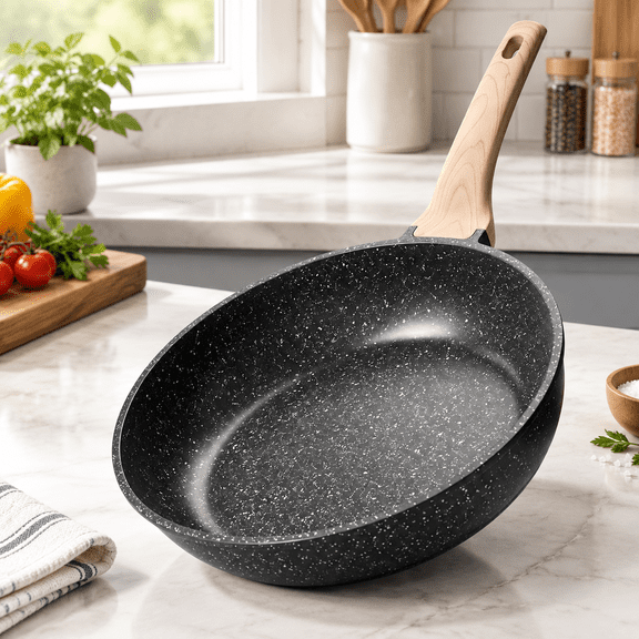 12 inch Nonstick Frying Pan Skillet, Non Stick Granite Fry Pans