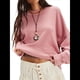 thumbnail image 3 of Sudadera Corta de Larga con Cuello Redondo para Mujer, Lindas y Holgadas. Rosa M, 3 of 10