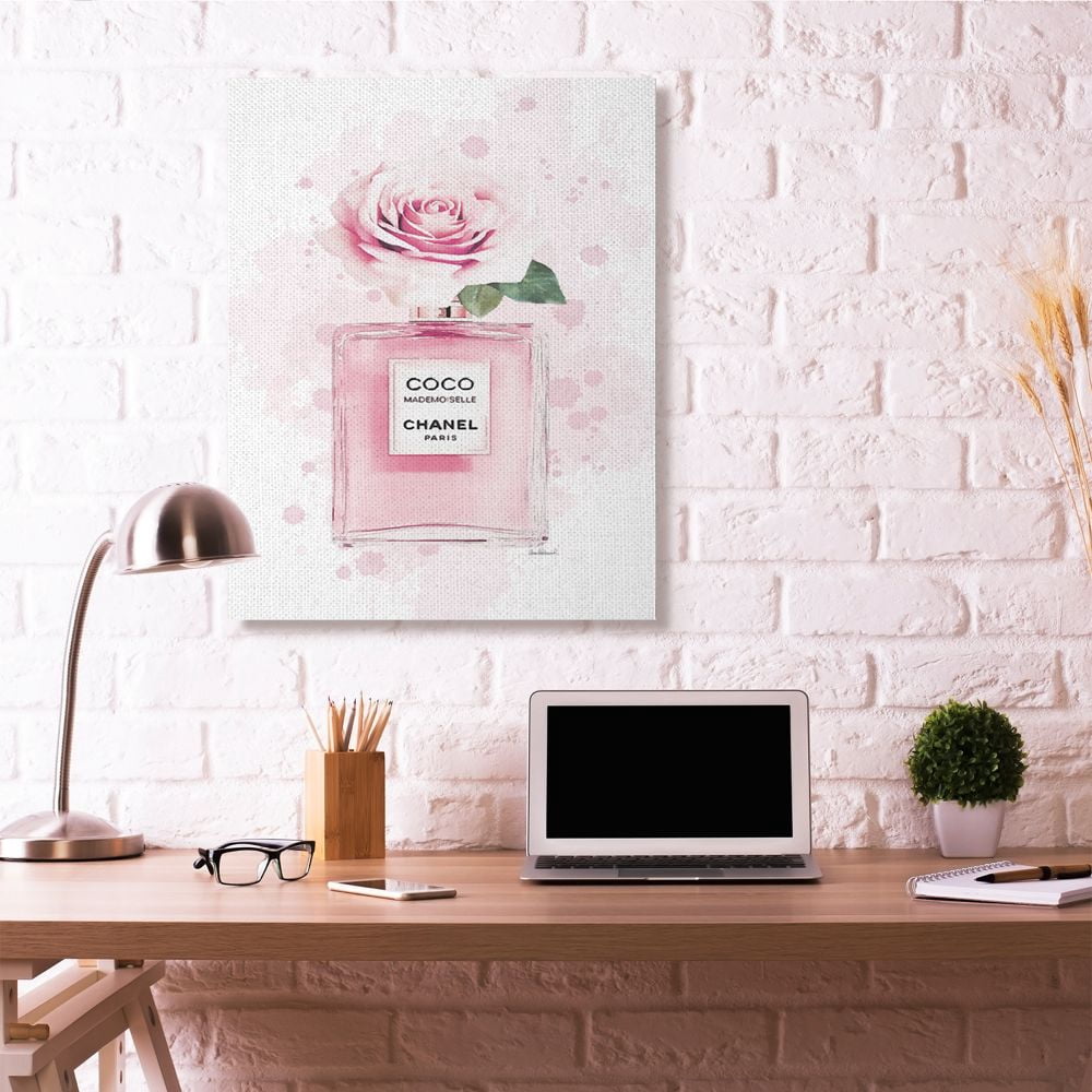 Stupell Industries Pink Flower Perfume Fashion Glam Design Canvas Wall Art by Amanda Greenwood