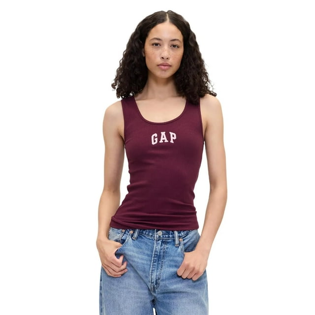 Camiseta sin mangas GAP acanalada roja toscana XL