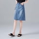 thumbnail image 5 of Falda midi vintage de denim con corte en A y cintura alta para mujer - Falda informal de verano adelgazante para tallas grandes, 5 of 8