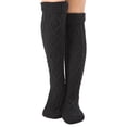thumbnail image 2 of Harpily Womens Knee High Socks Solid Color Comfortable with Knit Decoration Floor Socks for All Cold Seasons, 2 of 3