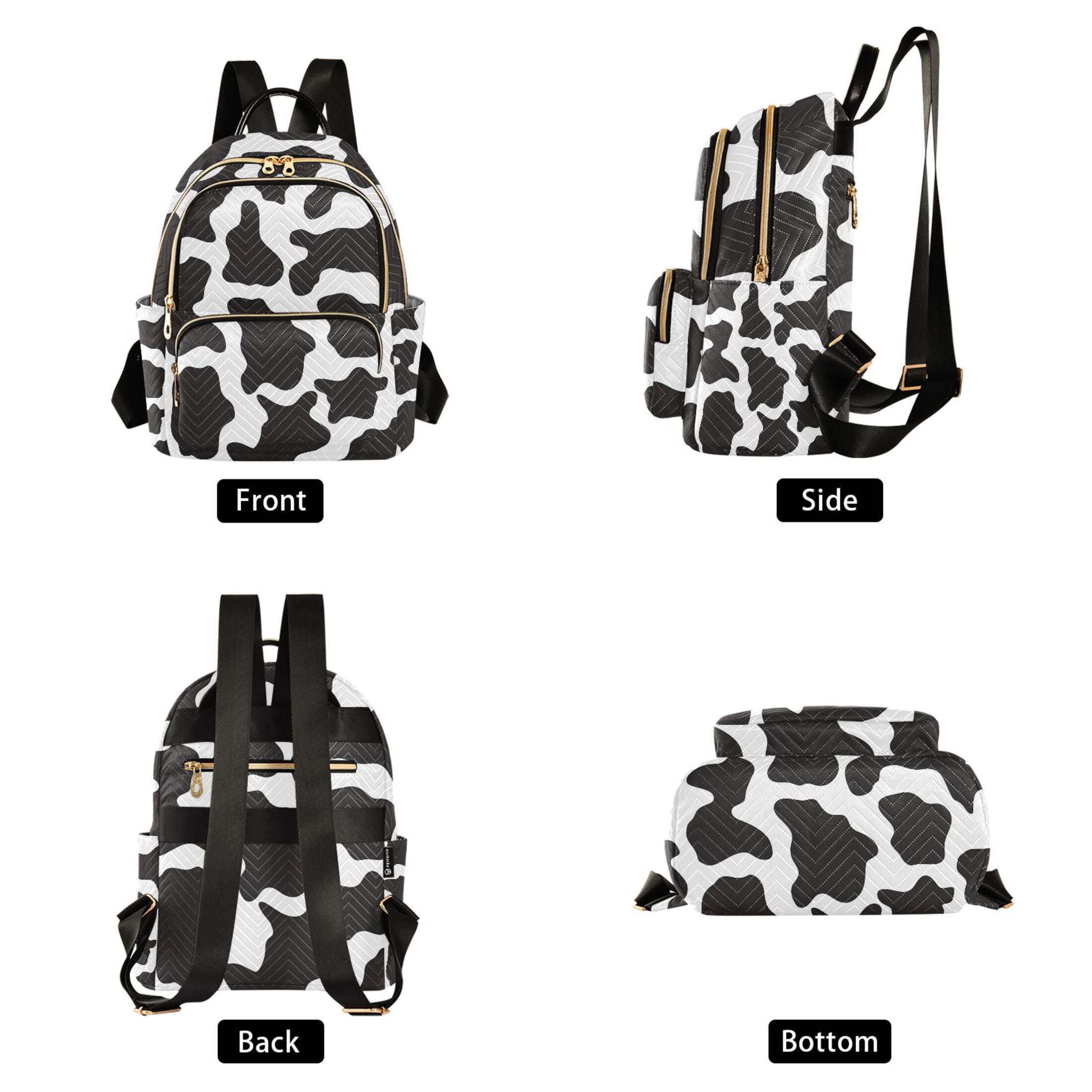 ALAZA Cow Print Womens Travel Laptop Backpack Large Daypack Ladies Shoulder Bags M