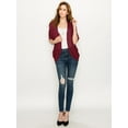 thumbnail image 5 of Made by Johnny Women's Short Sleeve Open-Front Batwing Cardigan XXL BURGUNDY_BLACK, 5 of 6