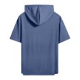 thumbnail image 4 of ZUKMRJPC Men's Short Sleeve Hoodies Solid Color Drawstring Workout Pullover Sweatshirt Casual Lightweight Summer Athletic Gym Beach Tops, 4 of 8