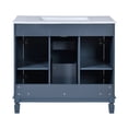 thumbnail image 3 of 36-inch Blue Modern Bathroom Vanity - Durable Ceramic Basin with 1" Edge - Resists Damage, 3 of 6