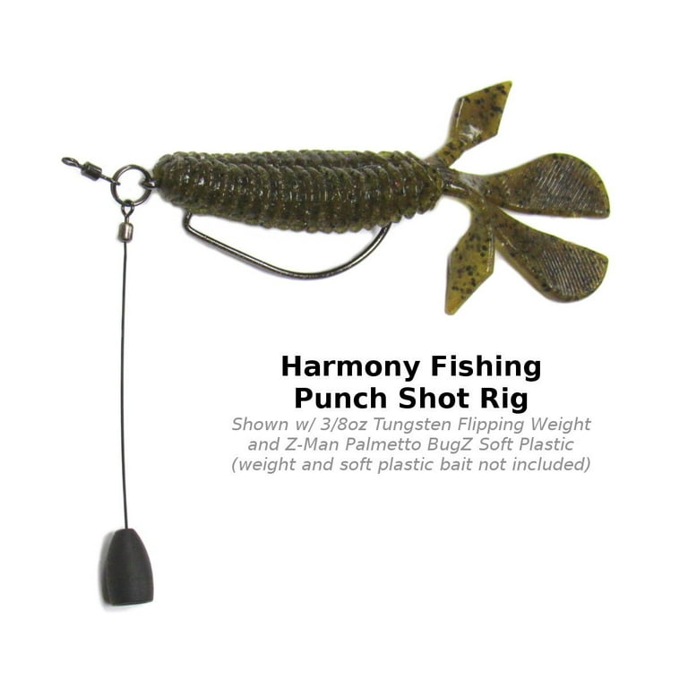 Harmony Fishing Company Punch Shot Rig Kit 5 Pack, 4/0 EWG Hooks  [Interchangeable Hook Punch Shot Rig]