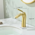 thumbnail image 2 of Brass Faucet Bathroom Basin Single Handle Hot and Cold Water Pipe Gold, 2 of 8