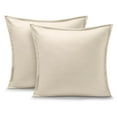 thumbnail image 1 of Bare Home Pillow Sham Set - Premium 1800 Collection - Double Brushed - Euro, Sand, 1 of 7