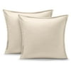 Bare Home Pillow Sham Set - Premium 1800 Collection - Double Brushed - Euro, Sand