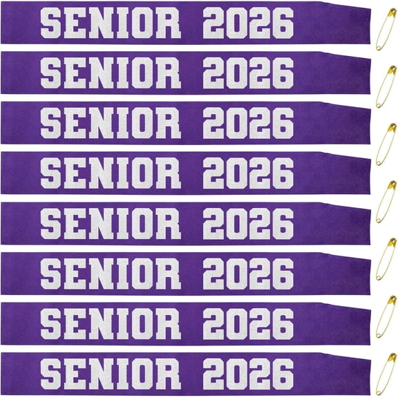 1 pcs Purple Senior 2026 Sashes with Silver Glitter Letters - Senior Sash Class of 2026, Graduation Celebration Cheer Sash, Class Competition Sashes, Graduation Party Supplies, Favors