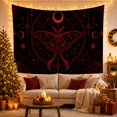 thumbnail image 3 of Intricate Moth Within an Ornate Oval of Moons and Stars, Mystical Gothic for Dark Art Lovers, Insect Symbol Art, Halloween Gift, Tapestry Wall Hanging for Bedroom and Dorm, 3 of 7