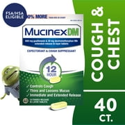 Mucinex DM 12 Hour Expectorant & Cough Medicine, Excess Mucus Relief & Cough Suppressant, 40 Tablets