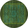 thumbnail image 1 of Ahgly Company Indoor Round Abstract Turquoise Blue Modern Area Rugs, 5' Round, 1 of 4