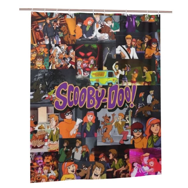 Cortina de ducha Scooby Doo, juego de cortinas de ducha con dibujos animados encantadores para el baño de niños, niñas, dormitorios universitarios, accesorios de decoración de baño a prueba de agua