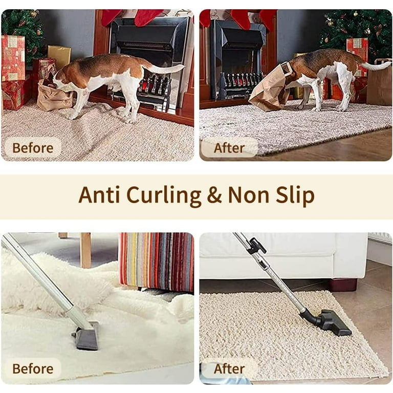 8 Pieces Rug Gripper Carpet Curling Prevention Hardwood Floors Corner –  FixtureDisplays