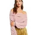 thumbnail image 1 of Fashion Brick Chenille Off Shoulder Puff Sleeve Knit Sweater, 1 of 1