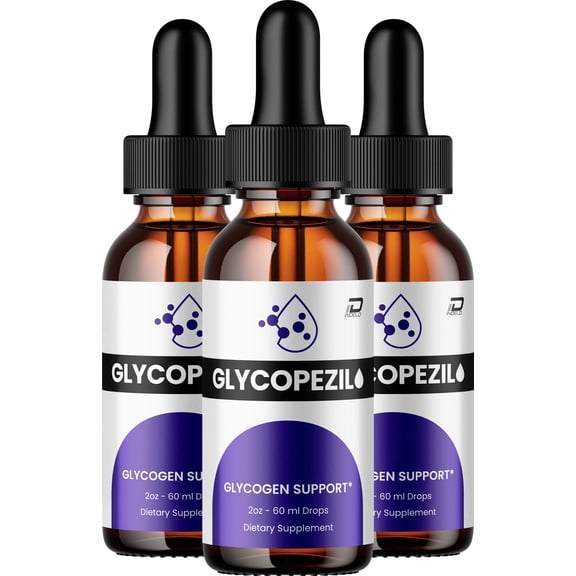 Glycopezil Liquid Drops – Glycopezil Drops Extra Strength Natural Blend Healthy Organic Support, 3 Pack, 3 Month Supply