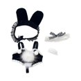 thumbnail image 3 of Ropa de muñeca de peluche con pajarita para niñas pequeñas, accesorios educativos para fotografía, disfraces, ropa de muñeca de peluche, vestido para negro, 3 of 9