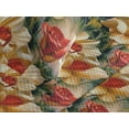 thumbnail image 3 of Ambesonne Vintage Floral Quilted Coverlet 3 Pcs, Abstract Roses Wild, King Size, Dark Green and Orange, 3 of 4
