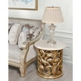 thumbnail image 5 of Champagne Platine Hand Carved Round Side Table With Creama Marfil Marble 24 Inches Tall, 5 of 5