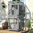 thumbnail image 6 of TIMHAKA Outdoor Cat Catio Enclosure, 4 Tiers Indoor Catio w/ Wheels, Resting Box, Waterproof Roof, Gray, 6 of 11