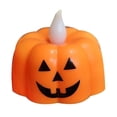 thumbnail image 1 of paquete de velas de calabaza de Halloween, luces LED, suministros para fiestas de Halloween, luces de linterna, adornos, accesorios, decoraciones para el hogar de Halloween, 1 of 4