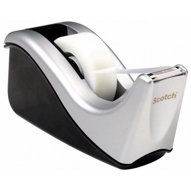 Dispensador de cinta adhesiva Scotch Desktop Silvertech de dos tonos C60-ST