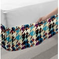 thumbnail image 2 of Art Bed Skirt, Abstract Awakening Modernized Classic Houndstooth in Colorful Design Art Illustration, Elastic Bedskirt Dust Ruffle Wrap Around for Bedding Decor, 4 Sizes, Multicolor, by Ambesonne, 2 of 2