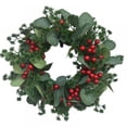 thumbnail image 1 of Couronne de Noël Artificielle 11,8” avec Baies Rouges pour Porte d'Entrée Décoration Murale de Noël pour Fête, 1 of 7