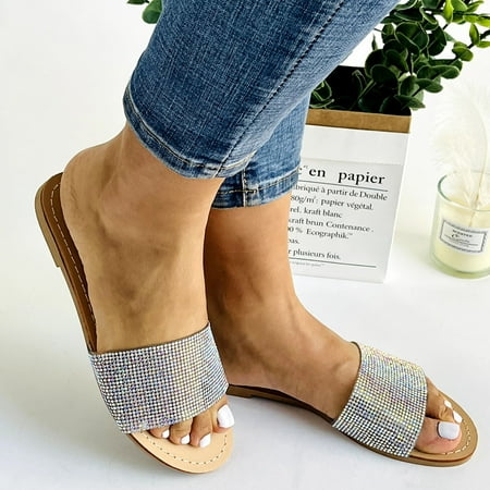 

uikmnh Women Shoes Sandals For Women Summer Fashion Flat Retro Sandals Brown 9
