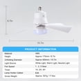 thumbnail image 5 of Socket Fan Light with Remote, 16” Screw Ceiling Fans with 3-Speeds, Dimmable LED, E26/E27 Base, Socket Fan Ceiling Fan for Garage Bathroom Bedroom Kitchen, White Round Lamp, 5 of 10