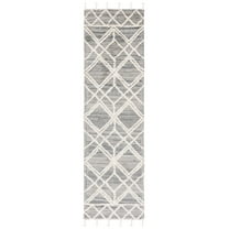 SAFAVIEH Casablanca Selma Abstract Wool Runner Rug, Grey/Ivory, 2'3" x 8'