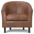 thumbnail image 4 of Austin 30 inch Wide Contemporary Tub Chair in Distressed Saddle Brown Vegan Faux Leather, 4 of 11