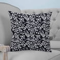 thumbnail image 4 of 18x18 Pillow Covers Set of 2, Black Spring Floral Throw Pillow Covers Decorative Couch Cushion Case, Farmhouse Flowers Elegant Pastoral Microfiber Square Pillowcases for Bedroom Car Living Room, 4 of 7