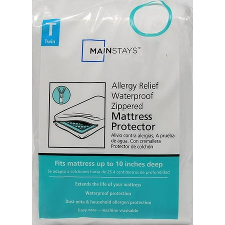 Mainstays Allergy Relief Waterproof Zippered Mattress Protector, Twin