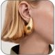 thumbnail image 1 of Bottega earring dupes hypoallergenic thick gold hoops earrings water drop earrings trendy water drop earrings for women, 1 of 4