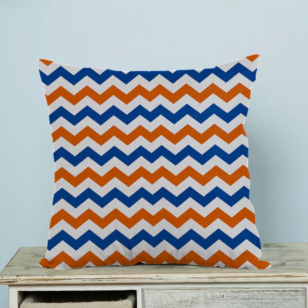 GCKG Navy Deep Blue Orange Chevron Pillow Case Pillow Cover Pillow