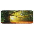 thumbnail image 1 of Leaves Kitchen Mat, Majestic Mighty Oak Tree with Largely Broader Leaves Forest Sun Rays Nature, Plush Decorative Kitchen Mat with Non Slip Backing, 47" X 19", Orange Green Brown, by Ambesonne, 1 of 1