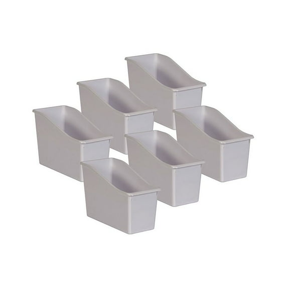 Teacher Created Resources White Plastic Book Bin, Pack of 6