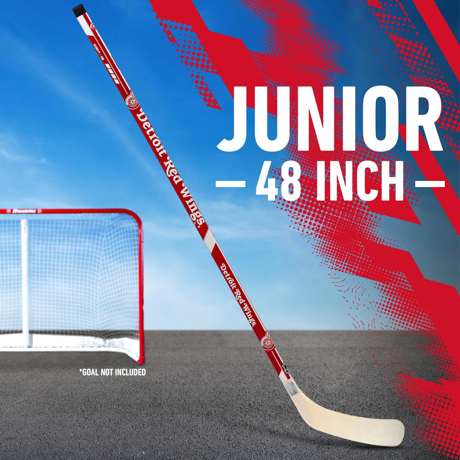 Franklin Sports Bâton de hockey de rue Red Wings de la NHL - 48 po Jr pour droitier