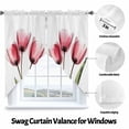 thumbnail image 3 of Pink Tulip Swag Curtain Valance for Windows, X-ray Image Flower Abstract Transparent Floral Window Treatments Short Swag Topper for Kitchen Windows Bathroom Bedroom, 36"x36", 3 of 8