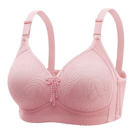 Value for Money  Women s Bra  Large Size  Lace Ventilated  No Steel Rim  Comfortable Seamless  Soft Material  for Everyday  Nursing  Workout  Plus Size Women Pants | Pink 44/100 | Sopatenor