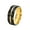 Gold, variant on Men's Stainless Steel Rotatable Matte Brushed 8mm Wedding Band Ring Gold Centre Groove Polished Edge Black Size 12