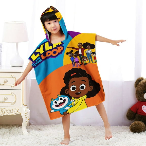 Lyla in the Loop Hooded Beach Towel Poncho for Kid Girls Toddlers Boys Bath Pool Swim Cover-ups Swimwear Soft Lightweight Microfiber