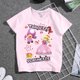 thumbnail image 1 of Camiseta con estampado de Super Mario Toadette Princess Peach para adultos y niños, vestido familiar, pantalones cortos de manga divertidos, cuello redondo, ropa de calle informal nueva zhangmengya  LED, 1 of 2