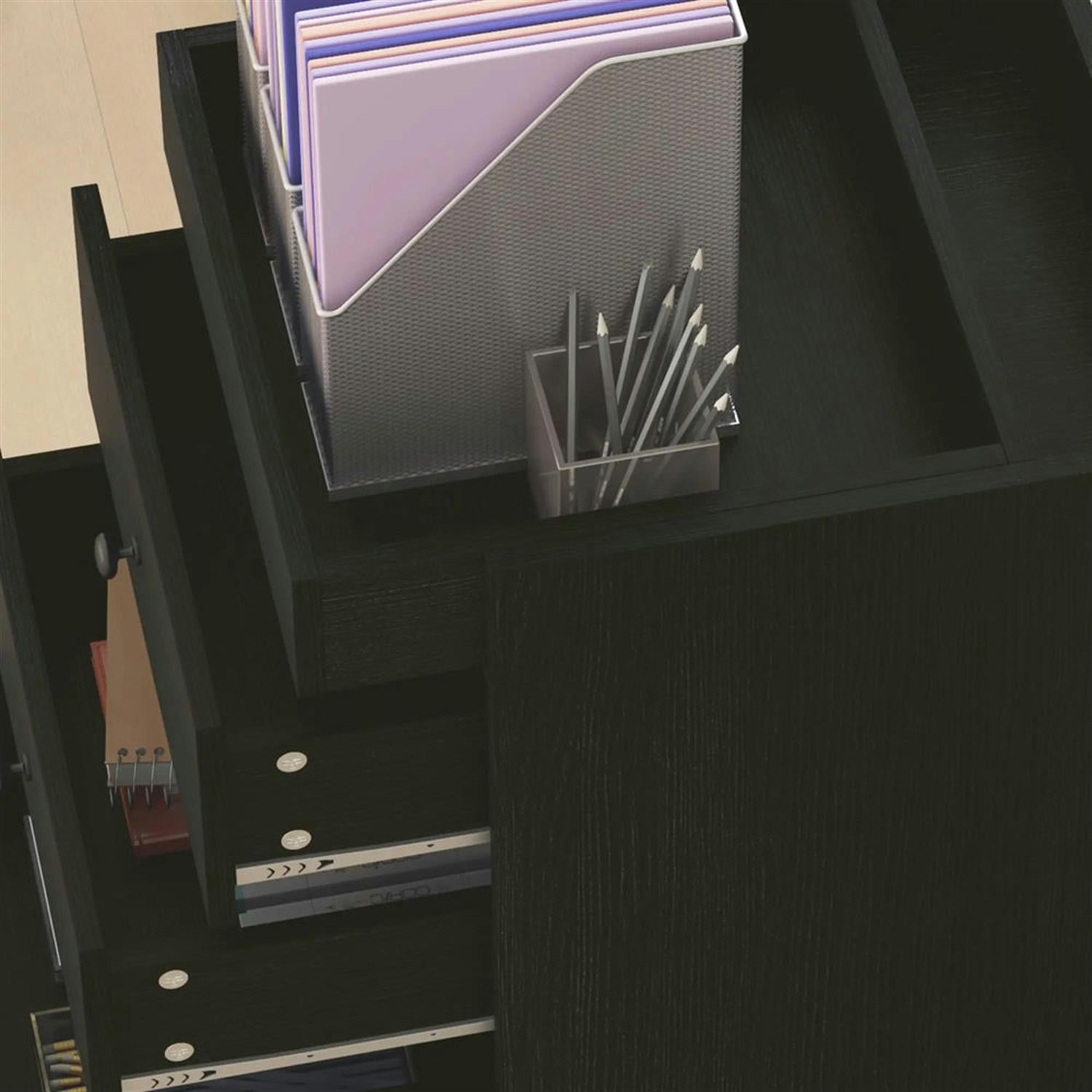 Demi Bonn Rolling Filing Cabinet with Castors, Modern 3 Drawer File Cabinet with Top Tray Under for Home Office, Desk Printer Stand, Brown